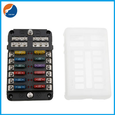 12 Stromkreis-Möglichkeits-Blatt-Sicherungs-Kasten-positiver negativer Sammelschiene-Sicherungs-Block-Kasten-Halter mit LED-Indikatorstaubgeschütztem Schutz